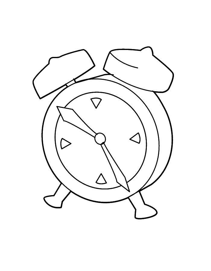 Название: Раскраска Часы с будильником. Категория: часы. Теги: часы, будильник.