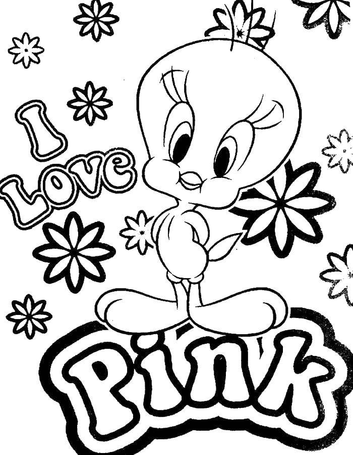 Coloring Chick Twitty. Category Disney cartoons. Tags:  Tweety, chicken.