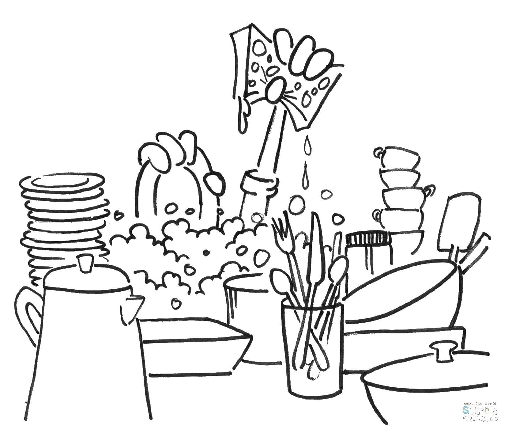 dish coloring page