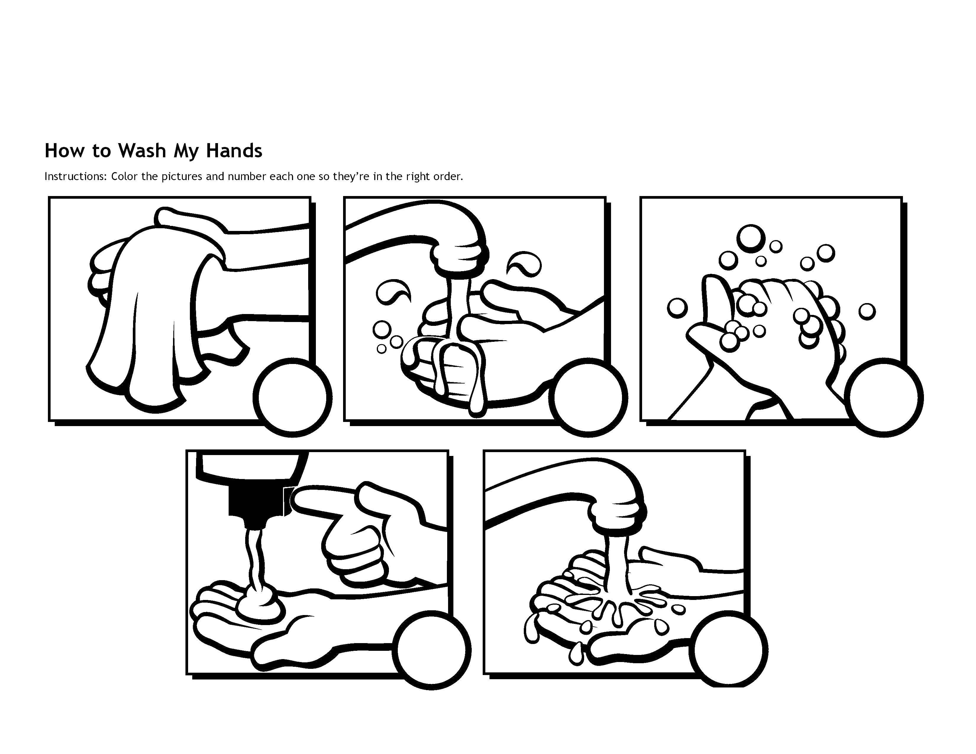 Coloring How to wash your hands. Category Wash. Tags:  hands, wash, Wash.