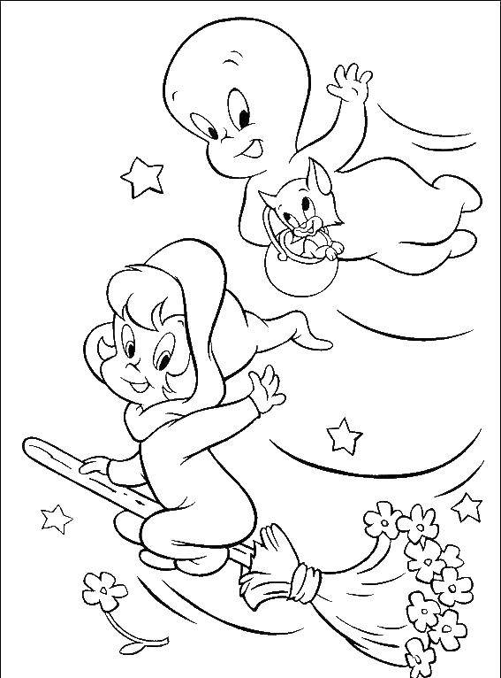 Coloring Cartoon Casper. Category Bringing Casper. Tags:  Casper, a Ghost.