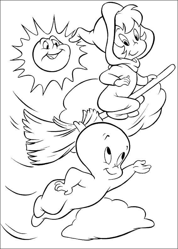 Coloring Cartoon Casper. Category Bringing Casper. Tags:  Casper, a Ghost.