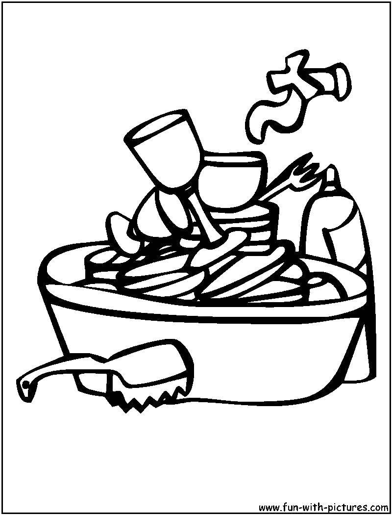 Coloring Dishes. Category dishes. Tags:  dishes, washing.