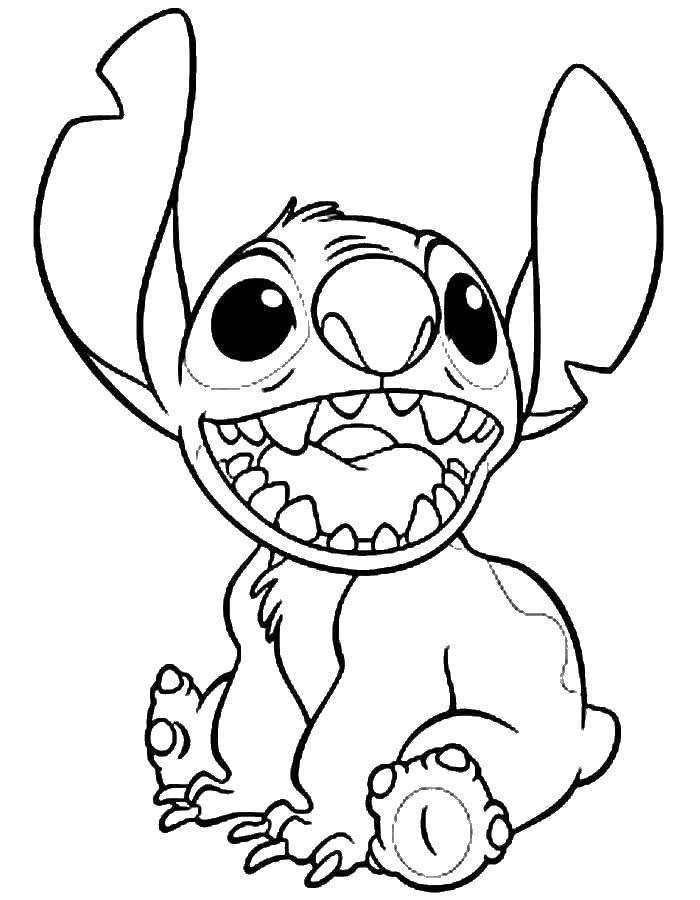 Coloring Stitch. Category Disney cartoons. Tags:  Stich.