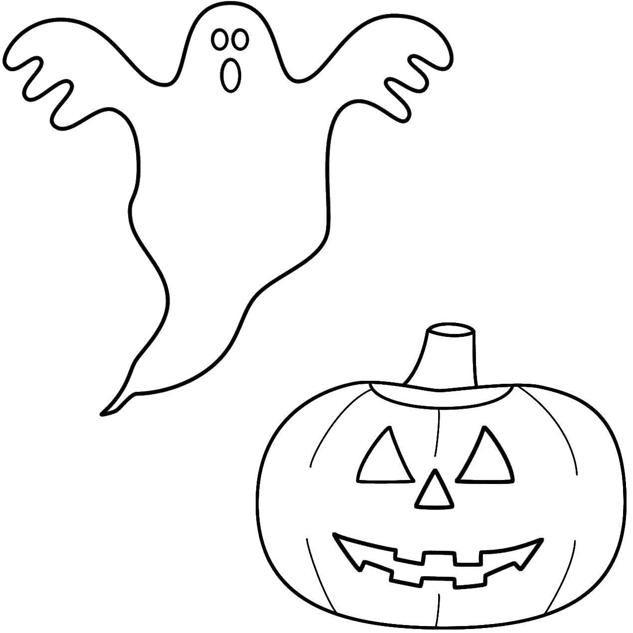 Coloring A Ghost on Halloween. Category Halloween. Tags:  Halloween, Ghost, pumpkin.