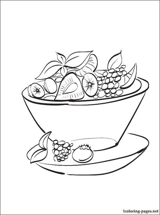 Coloring A bowl of fruit. Category fruits. Tags:  fruits.