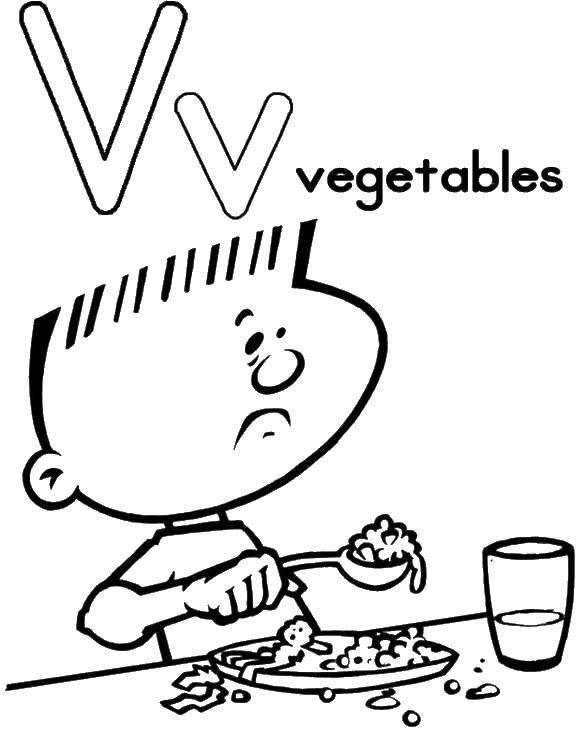 Coloring Vegetables. Category Vegetables. Tags:  food, boy, vegetables.