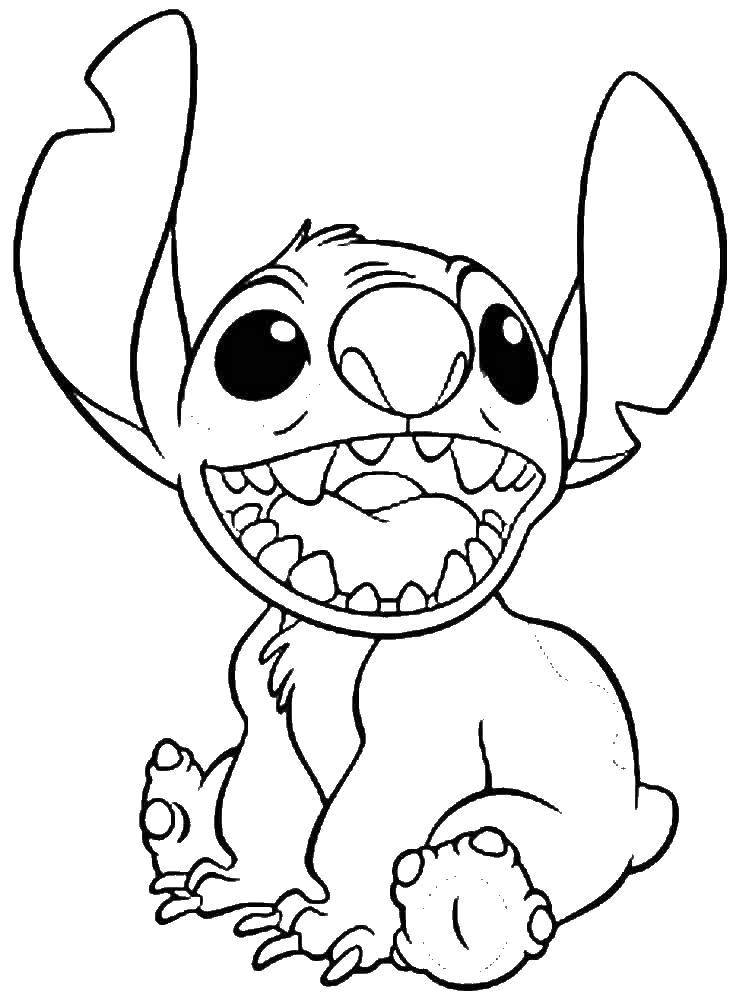 Coloring Stitch. Category Disney cartoons. Tags:  Stich.