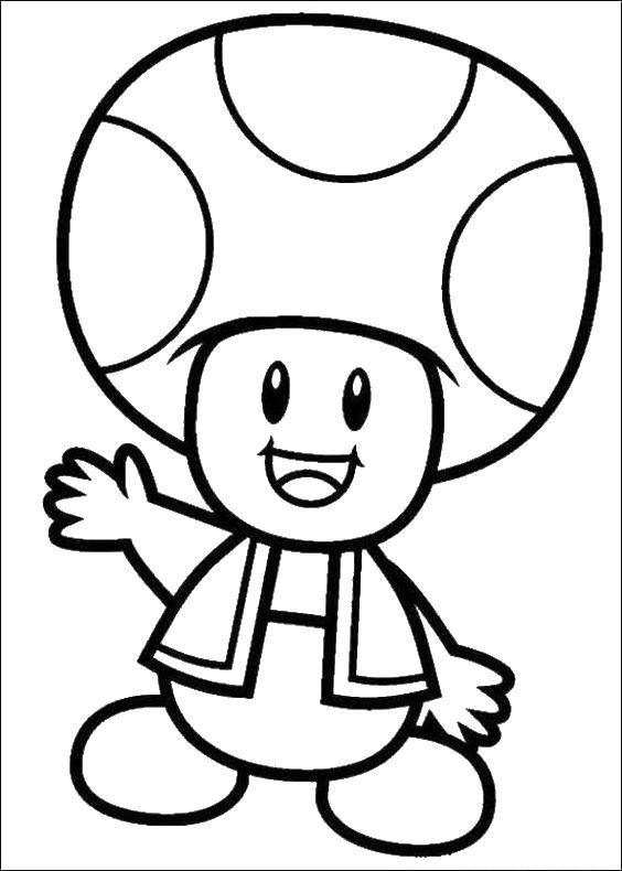 Coloring Mushroom from Mario . Category The character from the game. Tags:  Games, Mario.
