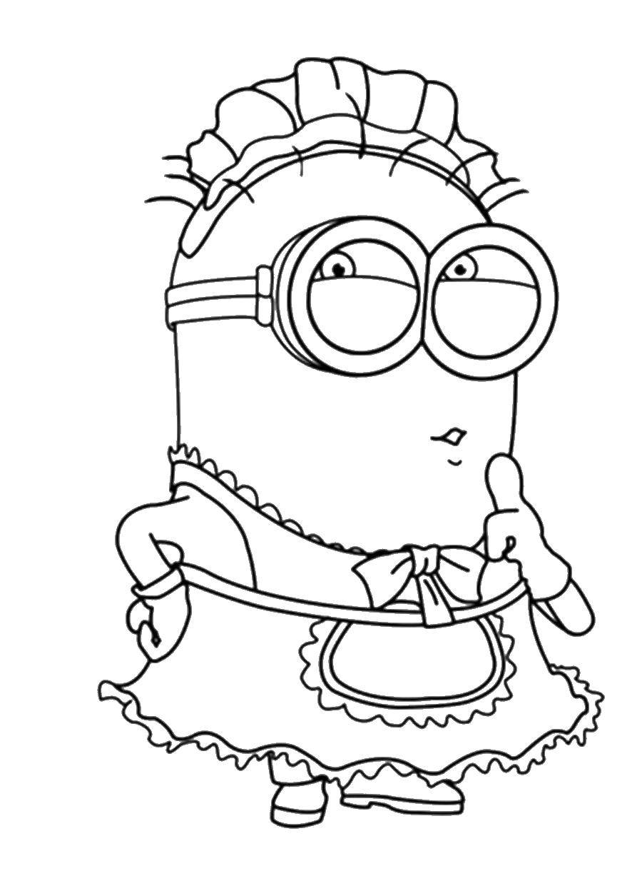 Coloring Minion. Category Cartoon character. Tags:  Cartoon character, Minion.