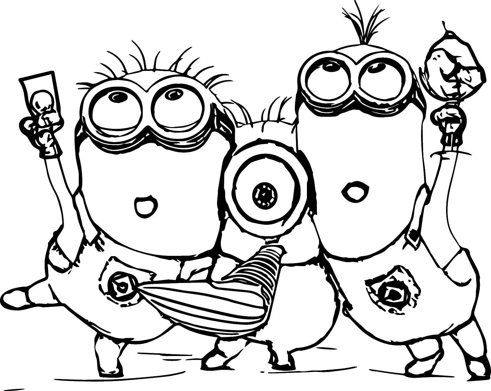 Coloring Minions. Category the minions. Tags:  Cartoon character, Minion.