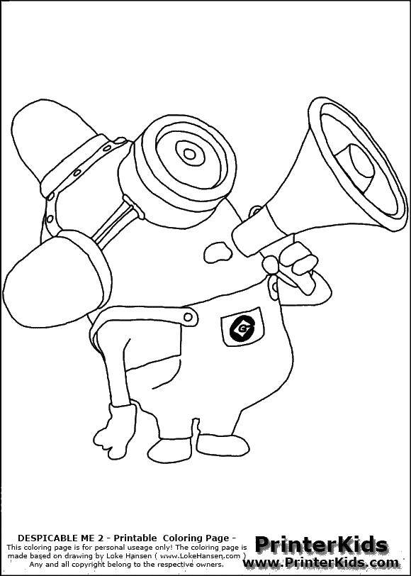Coloring Minion. Category coloring. Tags:  Cartoon character, Minion.