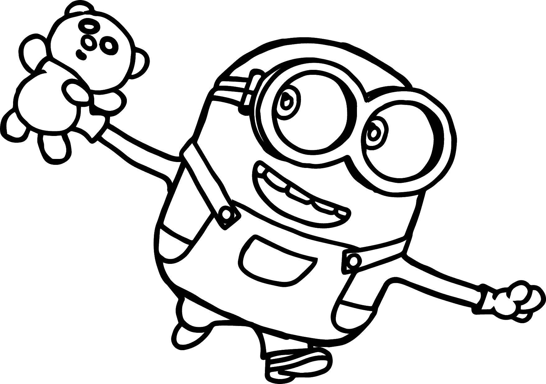 Coloring Minion. Category coloring. Tags:  Cartoon character, Minion.