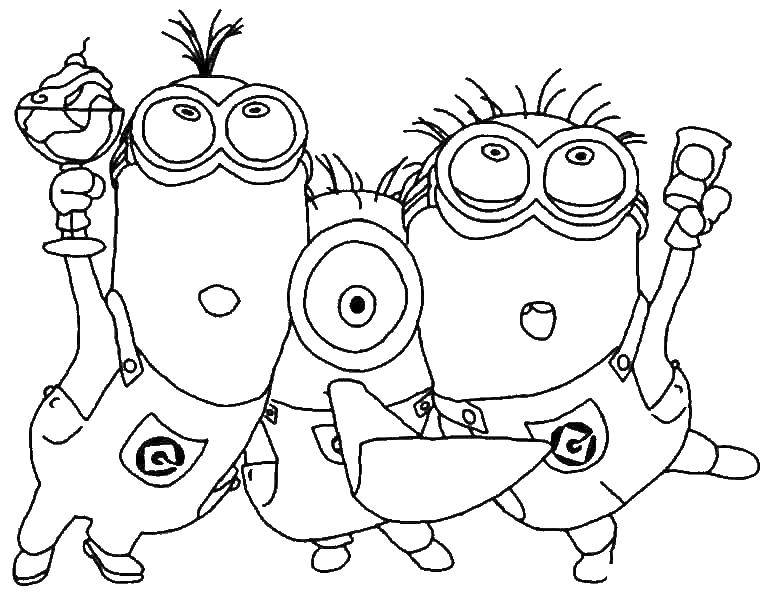 Coloring Minions. Category coloring. Tags:  Cartoon character, Minion.