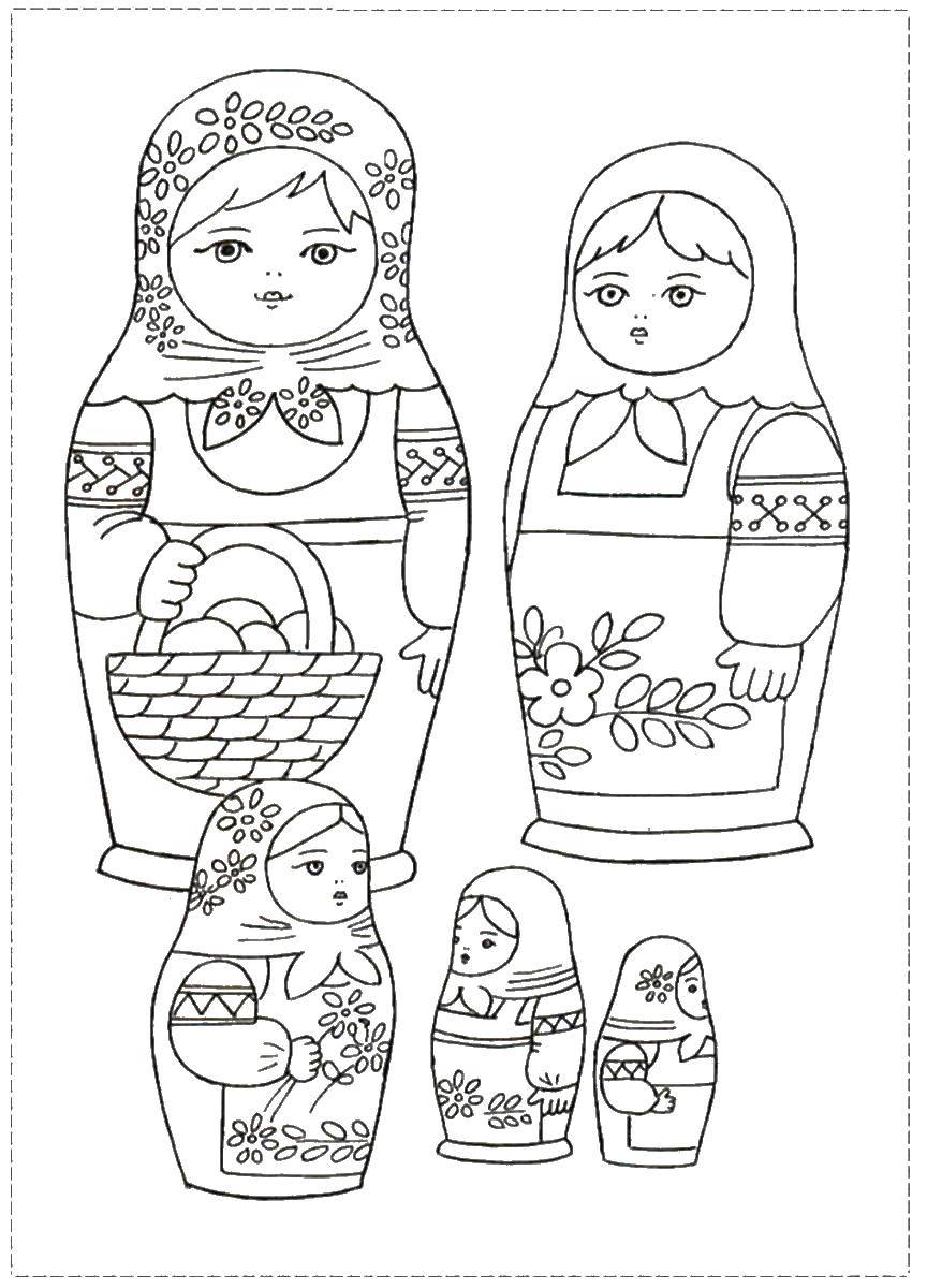 Coloring Russian nesting doll. Category coloring. Tags:  Matryoshka.