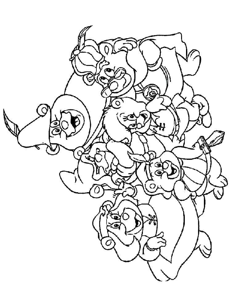 Coloring The whole family of gummi bears.. Category Disney cartoons. Tags:  cartoons, gummi bears.