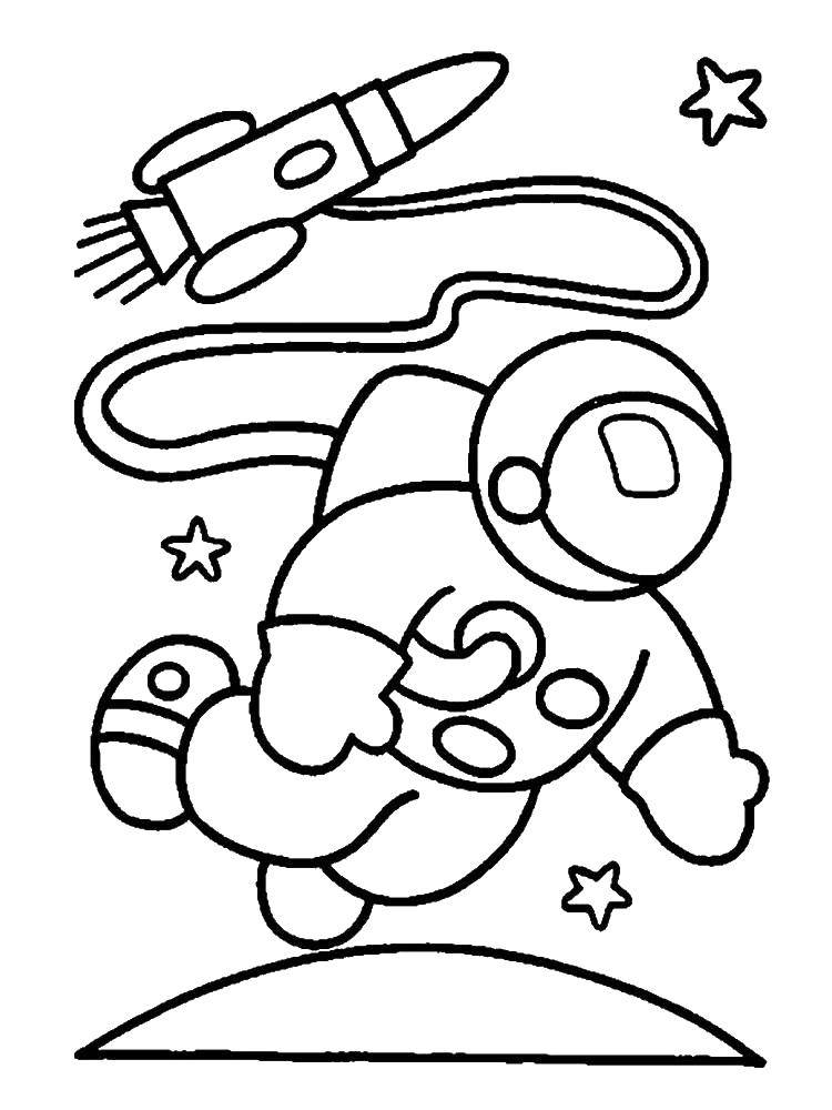 Coloring Astronaut in space. Category space. Tags:  astronaut.
