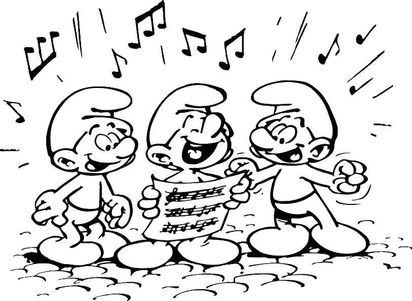 Coloring The Smurfs sing songs and laugh. Category Smurfs. Tags:  Cartoon character, Smurfs, fun.