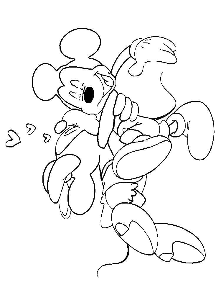 Coloring Mickey and Minnie mouse. Category Disney cartoons. Tags:  Mickymaus, .