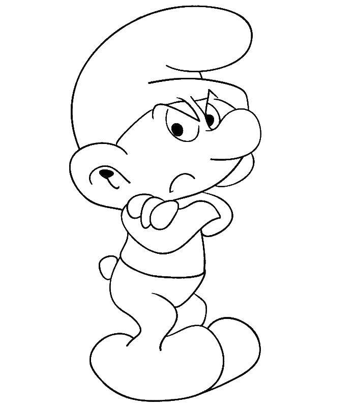 Coloring Angry Smurfs. Category Smurfs. Tags:  Cartoon character, Smurfs, fun.