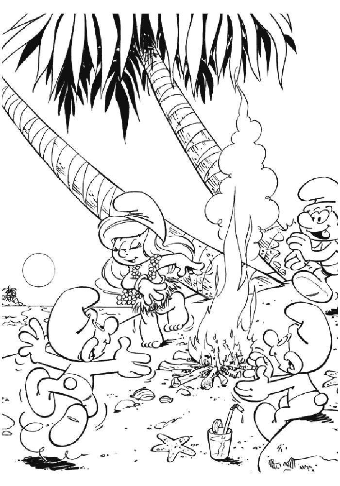 Coloring The Smurfs on ostroe. Category Smurfs. Tags:  Cartoon character, Smurfs, fun.