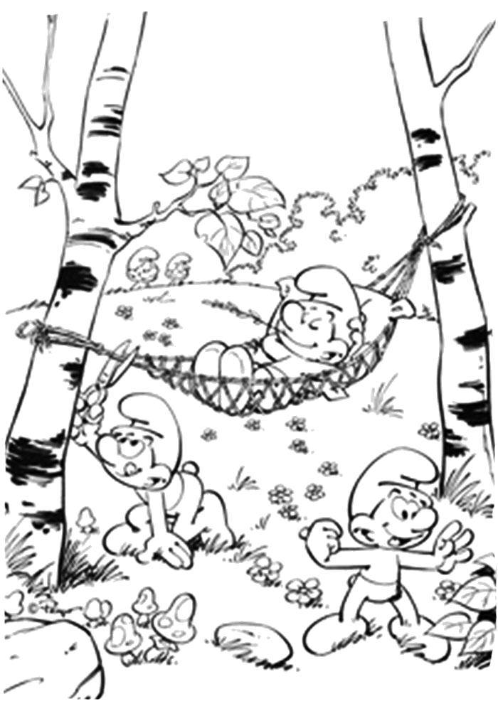 Coloring The Smurfs rest. Category Smurfs. Tags:  Cartoon character, Smurfs, fun.