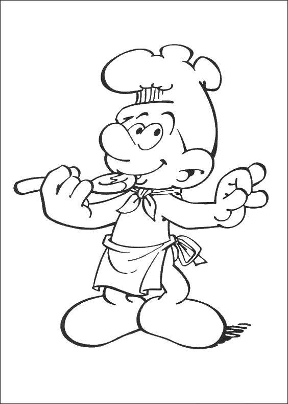 Coloring The Smurfs chef. Category Smurfs. Tags:  Cartoon character, Smurfs, fun.