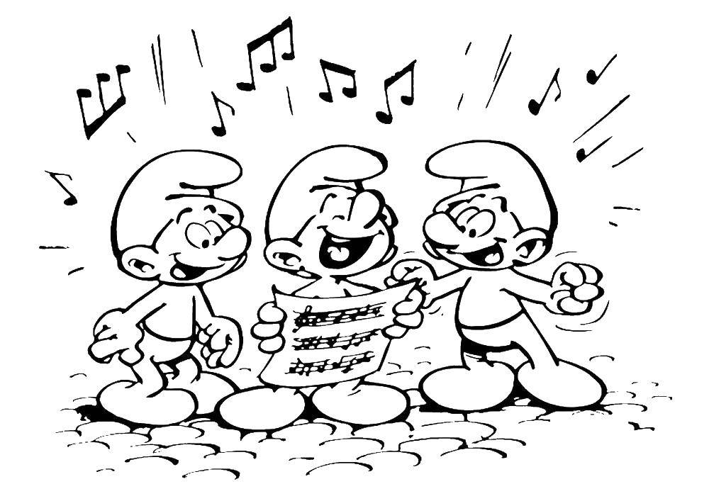 Coloring The Smurfs sing songs and laugh. Category Smurfs. Tags:  Cartoon character, Smurfs, fun.