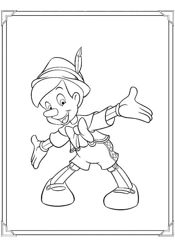 Coloring Pinocchio. Category Disney cartoons. Tags:  Pinocchio.