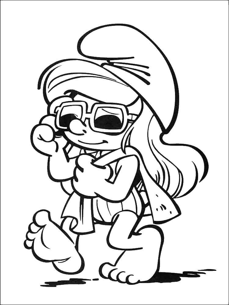 Coloring Smurf girl. Category Smurfs. Tags:  Cartoon character, Smurfs, fun.