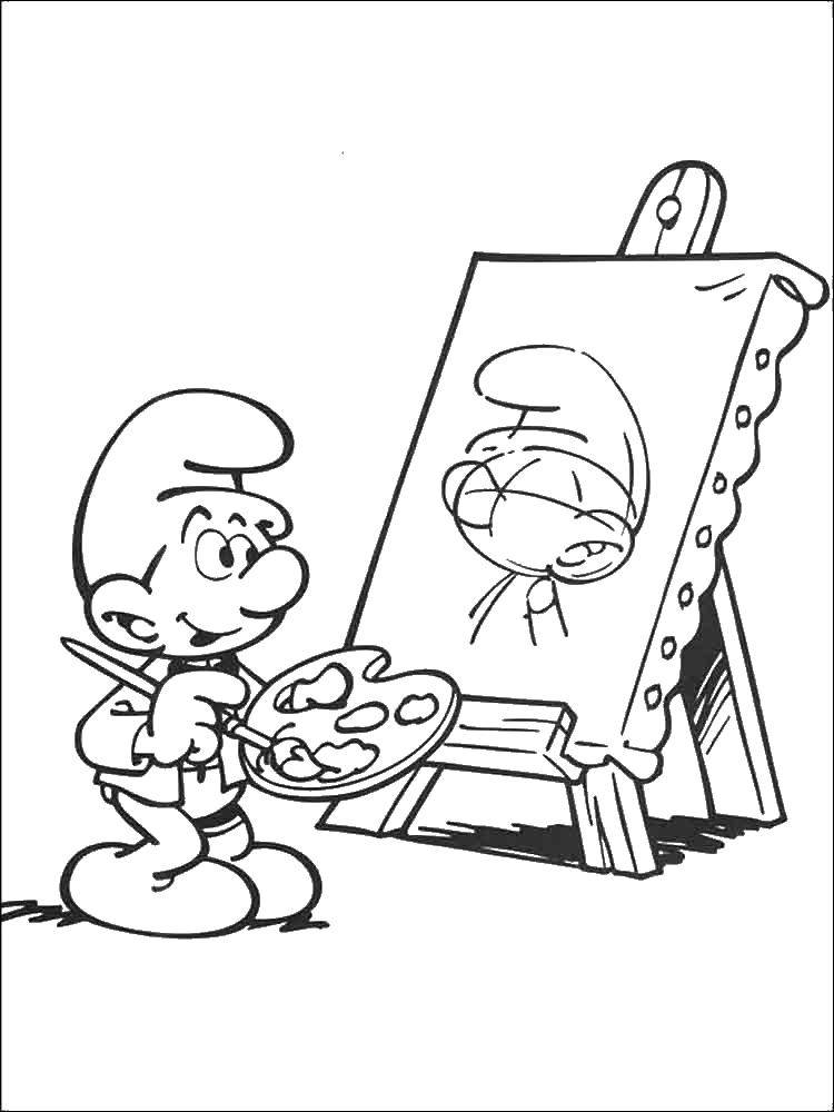 Coloring Smurf draws. Category Smurfs. Tags:  Cartoon character, Smurfs, fun.