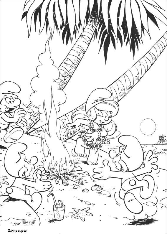 Coloring The Smurfs on ostroe. Category Smurfs. Tags:  Cartoon character, Smurfs, fun.
