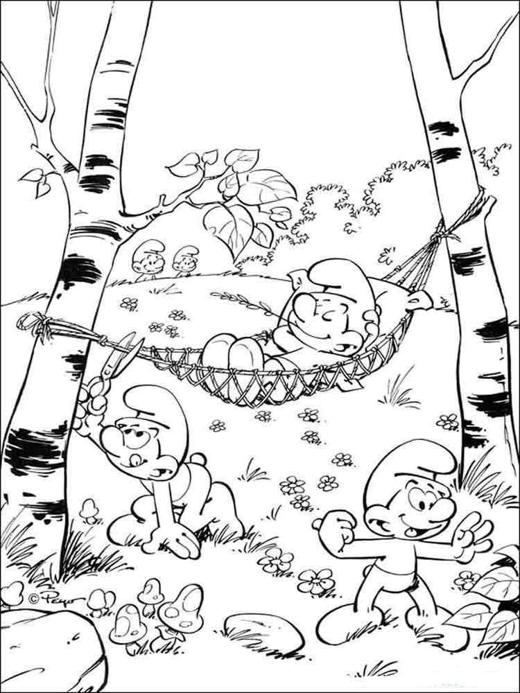 Coloring The Smurfs rest. Category Smurfs. Tags:  Cartoon character, Smurfs, fun.