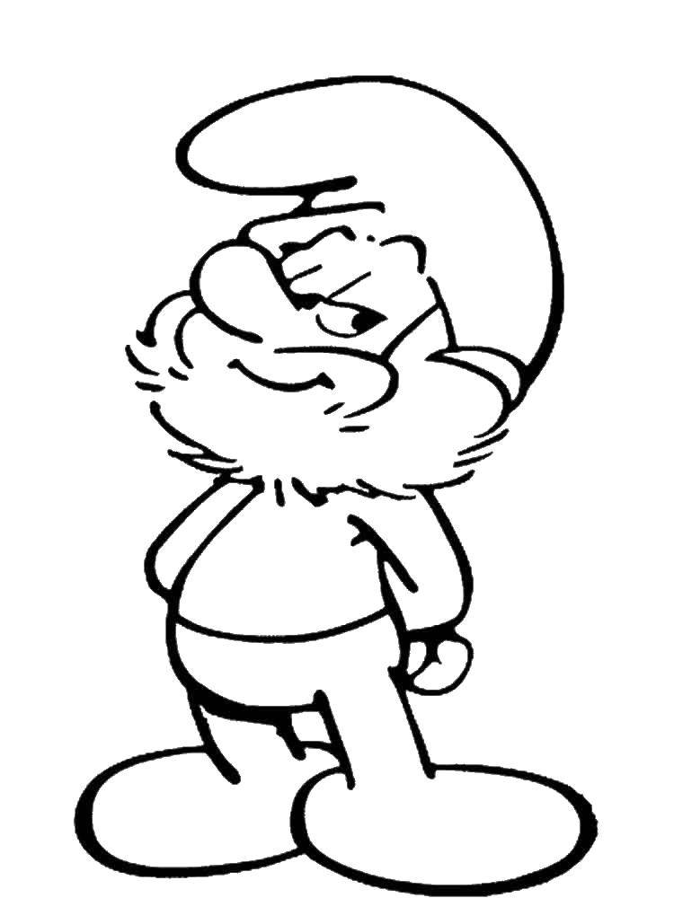 Coloring Old smurf. Category Smurfs. Tags:  Cartoon character, Smurfs, fun.