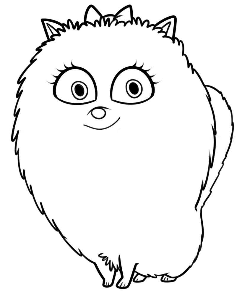 Розмальовки  Пухнаста кішка. Завантажити розмальовку кіт.  Роздрукувати ,домашні тварини,