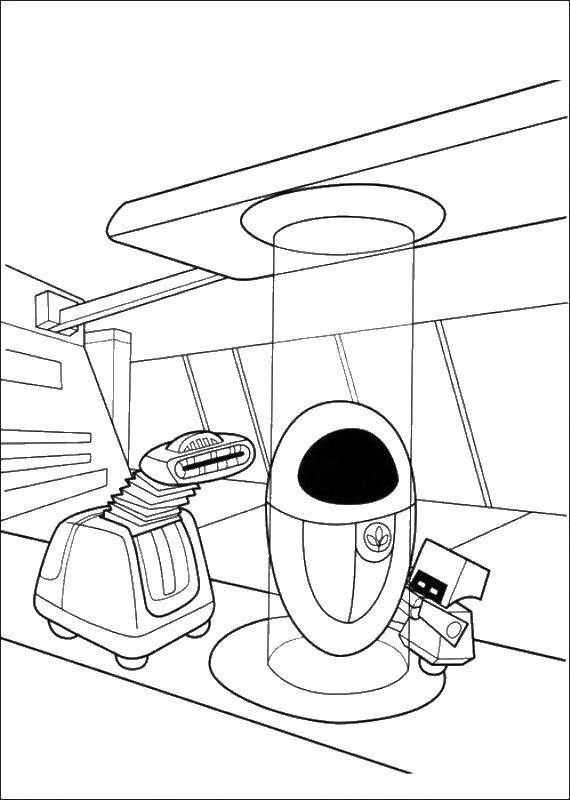 Coloring Eve in a capsule. Category WALL AND. Tags:  Valli, Eva, robot.