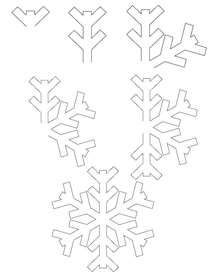 Coloring Training image snowflakes. Category snow. Tags:  snow, snowflake.