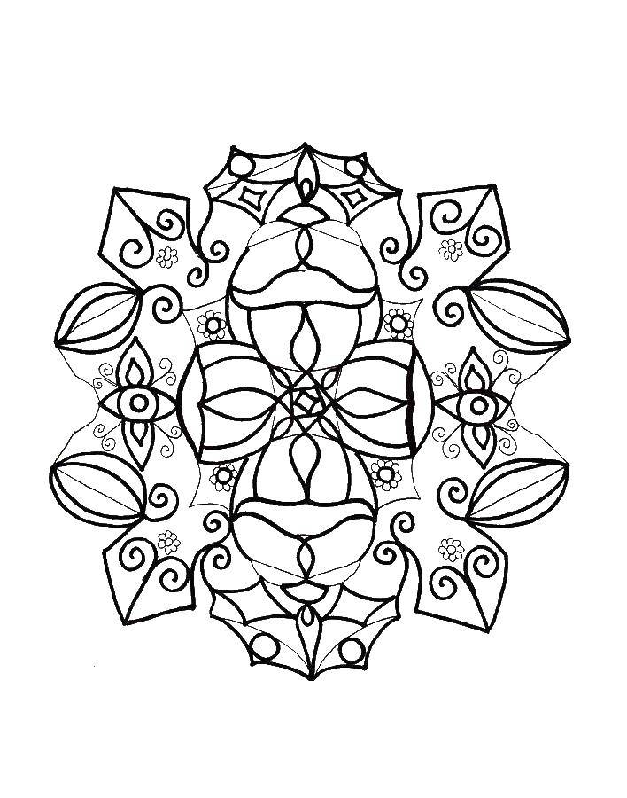 Coloring Painted pattern. Category shapes. Tags:  figure, pattern.