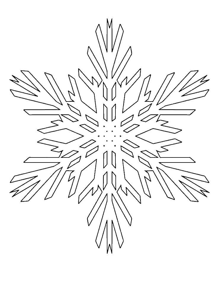 Coloring Large snowflake. Category snow. Tags:  snow, snowflake.