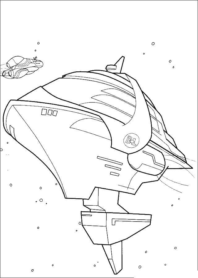 Название: Раскраска Галактический корабль. Категория: ВАЛЛ И. Теги: космос, корабль, робот.