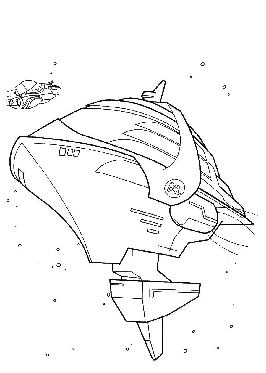 Название: Раскраска Космический корабль. Категория: ВАЛЛ И. Теги: космос, корабль, робот.