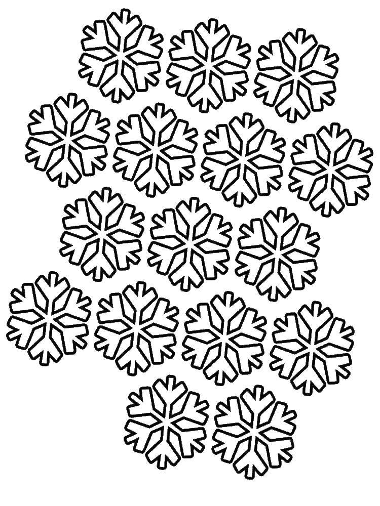 Coloring A few snowflakes, snowfall. Category snow. Tags:  snow, snowflakes, snowfall.
