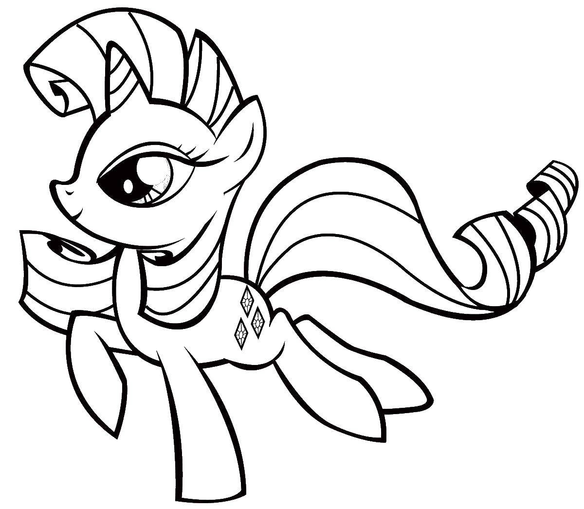 Coloring Rarity pony. Category my little pony. Tags:  my little pony, rarity.