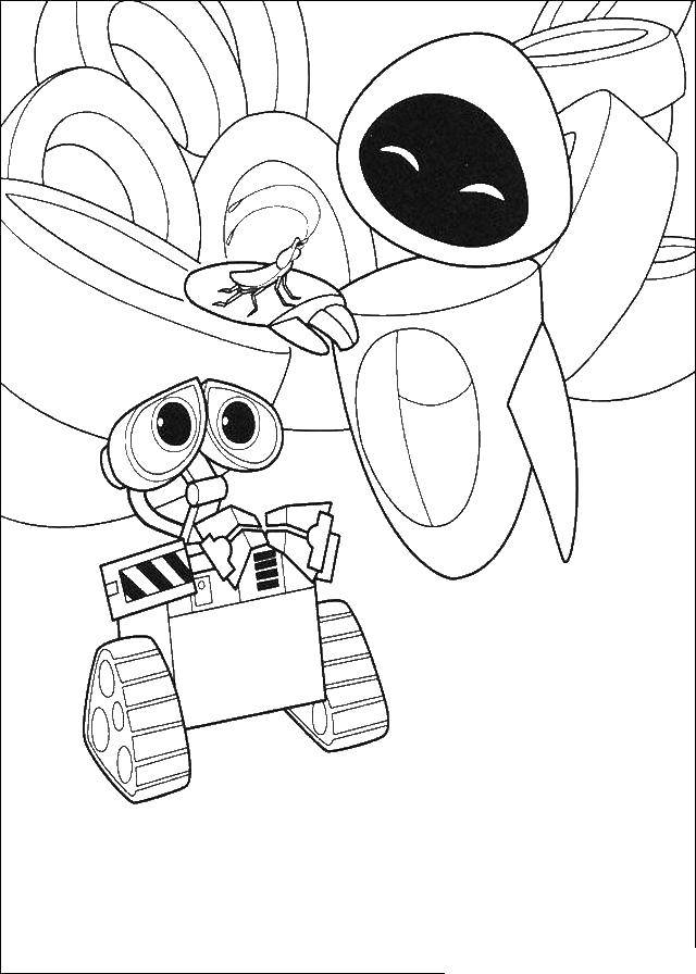 Coloring Valli and eve. Category WALL AND. Tags:  Valli, Eva, robot.