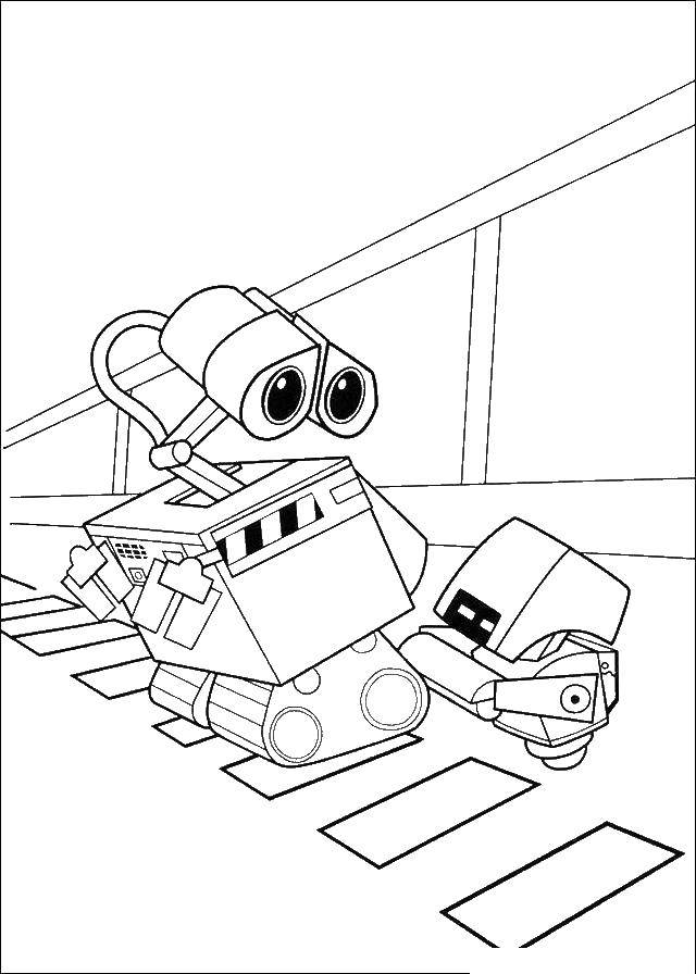 Название: Раскраска Валли и робот. Категория: ВАЛЛ И. Теги: Валли, робот.