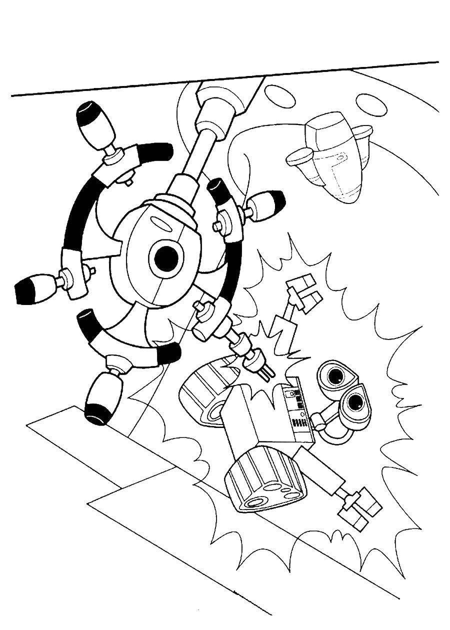 Coloring Valli and the wheel. Category WALL AND. Tags:  Valli, robot, wheel.