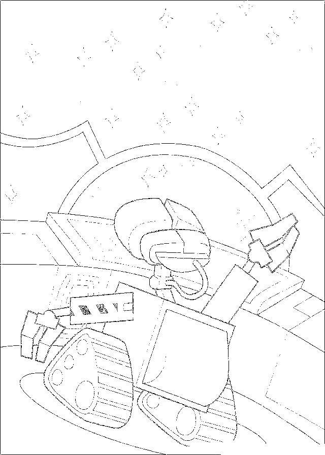 Coloring Wally looks up at the stars. Category WALL AND. Tags:  Valli, Eva, robot.