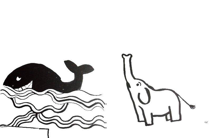 Название: Раскраска Кит и слон. Категория: Животные. Теги: слон, хобот, кит.