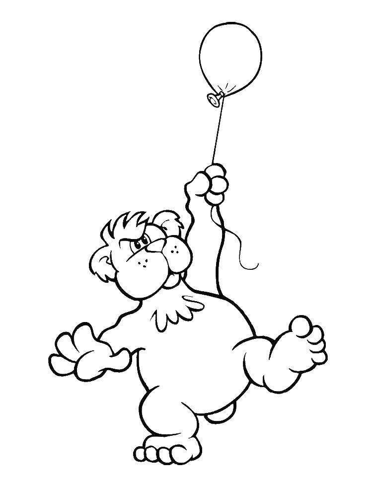 Название: Раскраска Мишка с шариком. Категория: тетрадь. Теги: медведь, шарик.
