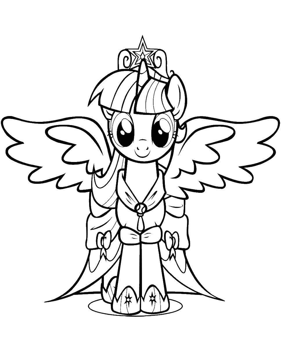 Coloring Princess sparkle. Category my little pony. Tags:  my little pony, twilight.